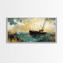 Shipwreck Painting, nautical painting, coastal wall art, moody art, fisherman painting, original painting, framed canvas print