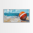 Lifeguard Buoy Painting, nautical decor, coastal wall art, ocean painting, framed canvas print, rustic art, beach house art
