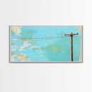 Power Lines, minimalist art, boho wall art, extra wide art, blue and green wall art, wabi sabi art, above sofa art, Canvas Print