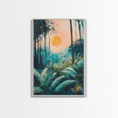 Forest Sunrise Painting, Nature Landscape, Golden Light Art, Pine Tree Art, Warm Moody Decor, Rustic Wall Art, Canvas Print