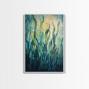 Underwater Kelp Forest, Coastal Landscape Art, Teal Wall Art, Nautical Decor, Nature Inspired Art, Wabi Sabi Art, Canvas Print