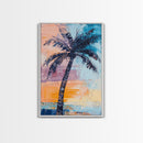 Palm Tree, tropical painting, coastal decor, surf wall art, Hawaii art, beach house decor, ocean painting, framed canvas print