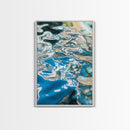 Water Reflection, abstract art, teal wall art, coastal decor, wabi sabi art, minimalist art, framed canvas print, wall decor