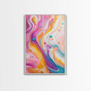 Fluid Art Painting, Psychedelic Wall Art, Colorful Abstract Art, Trippy Art, Bedroom Wall Art, Canvas Print, Swirl Paint Decor