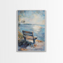 Serene Bench Canvas Print Lakeside Tranquility Peaceful Landscape Wall Art Cozy Home Decor Living Room Relaxation Gift
