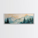 Misty Mountain Pines Canvas Print Serene Forest Landscape, Nature Wall Art, Boho Cabin Decor, Bedroom or Office Artwork, Rustic Vibes