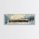 Driftwood Reflection Framed Canvas Print Coastal Wall Art, Rustic Lake House Decor, Minimalist Nature Art, Neutral Bedroom Wall Decor