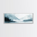 Mountain Mist Canvas Print Minimalist Nature Wall Art, Neutral Landscape Painting, Foggy Wilderness Decor, Modern Living Room Art