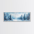 Winter Wonderland Framed Canvas Print, Snowy Forest Wall Art, Christmas Home Decor, Scandinavian Winter Art, Cozy Cabin Wall Art