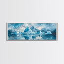 Iceberg Mountain Reflection Canvas Print, Arctic Nature Wall Art, Cool Blue Home Decor, Large Landscape Painting, Modern Office Art