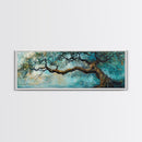 Ancient Oak Tree Framed Canvas Print - Moody Nature Wall Art, Dreamy Landscape Painting, Rustic Living Room Decor, Boho Tree Artwork