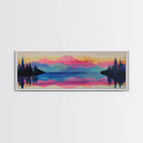 Vibrant Sunset Mountains Canvas Print - Abstract Landscape Wall Art, Colorful Nature Painting, Bold Statement Home Decor