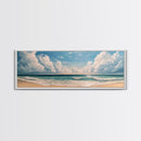Ocean Wave Horizon Canvas Print Coastal Seascape Wall Art, Tranquil Beach Painting, Nautical Home Decor, Relaxing Living Room Artwork