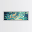 Reflective Water Painting Tranquil Blue Abstract Wall Art Fluid Ocean Surface Artwork Minimalist Modern Decor Bedroom