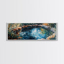Tranquil Forest Pond Canvas Print, Rustic Nature Painting, Water Reflection Wall Art, Cabin Living Room Decor, Earthy Green Artwork