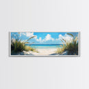 Tranquil Ocean Beach View Canvas Print, Coastal Wall Art, Blue Nautical Decor, Modern Seascape Painting, Beach House Decor