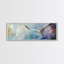 Seagull, Flight, Sky, Freedom, Canvas Print, Coastal Bird Art, Minimalist Nature Painting, Serene Wall Art, Neutral Home Decor