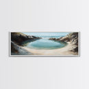 Hidden, Lagoon, Secluded, Beach, Canvas Print, Coastal Escape Art, Tranquil Water Scene, Bedroom Wall Art, Ocean Painting
