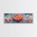 Blooming Cactus Art Framed Canvas Print Boho Floral Wall Art Desert Home Decor Vibrant Succulent Painting Southwestern Gift