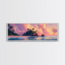 Tropical Sunset, Palm Tree Beach, Coastal Wall Art, Canvas Print, Island Paradise, Vibrant Seascape, Bedroom Decor, Summer Aesthetic