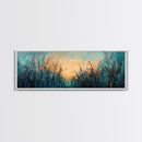 Wild Grass, Sunset Landscape Art, Serene Nature Painting, Farmhouse Wall Decor, Bedroom Wall Art, Home Print, Framed Canvas Print
