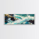 Ocean Waves, Coastal Seascape Art, Beach House Wall Decor, Blue Abstract Painting, Living Room Art, Modern Print, Canvas Print