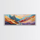 Desert Road, Colorful Mountain Art, Southwestern Landscape Painting, Earthy Boho Decor, Living Room Art, Canyon Print, Canvas Print