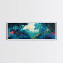 Mystical Forest Framed Canvas Print, Enchanted Woods Art, Vibrant Landscape Wall Art, Nature Home Decor, Boho Aesthetic