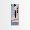 Pink Paradise, Coastal Retreat, Tropical Art, Canvas Print, Living Room Wall Art, Vacation Vibes, Minimalist Decor, Pastel Art