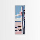 Seaside Fence, Nautical Wall Art, Coastal Home Decor, Beach Aesthetic, Framed Canvas Print, Ocean View Art, Minimalist Landscape