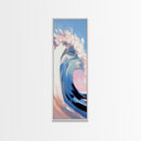Ocean Wave, Abstract Seascape, Framed Canvas Print, Coastal Aesthetic, Modern Minimalist, Living Room Decor, Nautical Wall Art