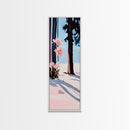 Floral Winter, Botanical Wall Art, Pink Flower Snow Scene, Nature-Inspired Artwork, Minimalist Forest Painting, Canvas Print, Office Wall Art