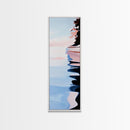Serene Lake Reflection, minimalist art, modern landscape, abstract water painting, calming decor, bedroom wall art, framed canvas print