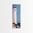 Lighthouse Serenity, Coastal Escape, Ocean Calm, Canvas Print, Nautical Wall Art, Minimalist Decor, Beach House Aesthetic, Office Art