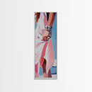 Elegant Woman, Fashion Illustration, Chic Wall Art, Framed Canvas Print, Pink and White, Modern Minimalist, Dressing Room Decor