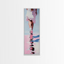 Elegant Walking Art, Minimalist Fashion, Dreamy Pastel Print, Framed Canvas Print, Modern Aesthetic, Bedroom Wall Art, Stylish Home Decor