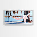 Hammock Retreat, Peaceful Escape, Lazy Afternoon, Lakeside Vibes, Framed Canvas Print, Relaxing Wall Art, Bedroom Decor, Nature Gift