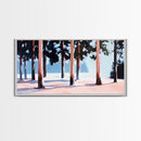 Winter Forest, Snowy Trees, Tranquil Wall Art, Framed Canvas Print, Nature Inspired, Cozy Home Decor, Serene Landscape, Rustic Living Room