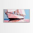 Sailing Boat, Nautical Wall Art, Ocean Reflection Print, Coastal Home Decor, Modern Seascape, Minimalist Living Room, Framed Canvas Print