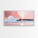 Sunset Reflection, Ocean View, Framed Canvas Print, Pastel Coastal Art, Dreamy Seascape, Modern Wall Decor, Nature Aesthetic