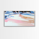 Winter Reflection, Snowy Landscape, Framed Canvas Print, Cozy Wall Art, Modern Home Decor, Minimalist Painting, Serene Nature Scene