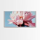 Peony Bloom, Floral Wall Art, Feminine Aesthetic, Modern Minimalist, Blush Pink Painting, Framed Canvas Print, Bedroom or Office Decor