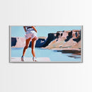Desert Hike, Canyon View, Travel Photography Art, Adventure Aesthetic, Wanderlust Inspired Decor, Modern Boho Style, Framed Canvas Print