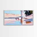Desert Oasis, Lone Tree, Tranquil Reflection, Canvas Print, Southwestern Art, Earthy Color Palette, Minimalist Nature, Living Room Wall Art
