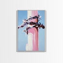 Barbed Wire, Western Art, Modern Minimalist, Soft Color Contrast, Framed Canvas Print, Cowboy Aesthetic, Dramatic Statement Piece
