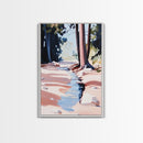 Nature Stream, Forest Landscape, Tranquil Woods, Framed Canvas Print, Minimalist Wall Art, Living Room Wall Decor, Rustic Home Decor