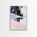 Winter Forest, Snowy Pines, Lake Reflection, Seasonal Wall Decor, Framed Canvas Print, Minimalist Landscape, Cozy Wall Art, Cabin Decor