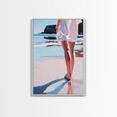 Walk, Beach, Serenity, Freedom, Canvas Print, Minimalist Seaside Wall Art, Soft Feminine Decor, Coastal Bedroom Artwork, Ocean Home Aesthetic
