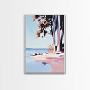 Coastal Serenity, Beach Landscape, Blue Ocean, Framed Canvas Print, Minimalist Wall Art, Modern Decor, Living Room Art, Ocean Scene