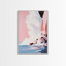 Ocean Wave, Splash Art, Abstract Beach, Coastal Wall Art, Framed Canvas Print, Watercolor Style, Living Room Decor, Nautical Art